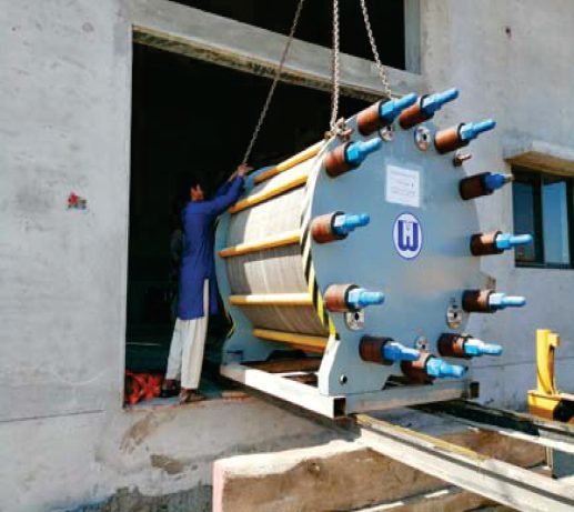 Hydrogen gas vessel and HCL acid storage piping installation