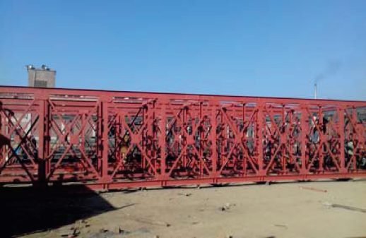 Utility piping bridge fabrication and erection at Sapphire Fibers Denim Division