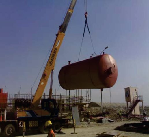 Aviation fuel storage tanks of 50,000 gallon capacity at Kabul airport