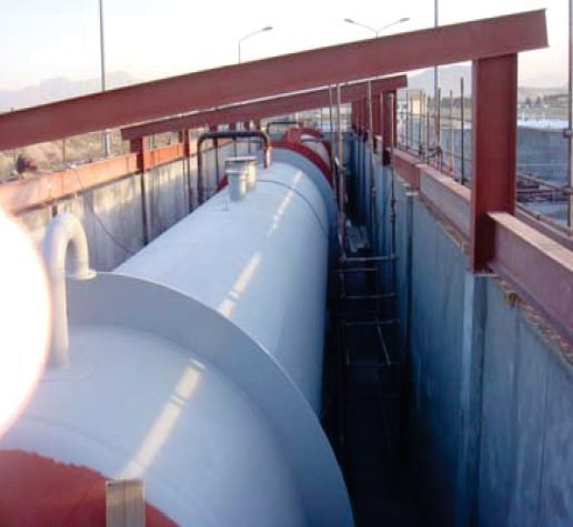 Truck maintenance building and fuel offload point construction