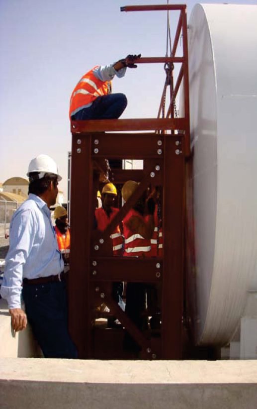 Structural steel platform construction for fuel storage tanks