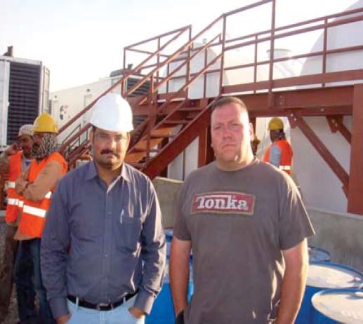 Steel platform framework erected for the fuel storage farm
