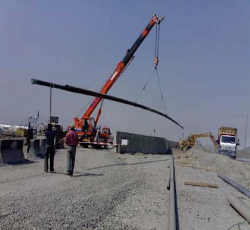 Laying and welding of 6 km jet fuel and diesel pipeline at Kabul Cantonment