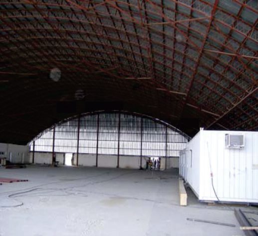Electrical transformer installation for the aircraft hangar