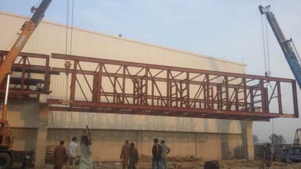 Structural steel supports carrying the waste heat recovery boiler