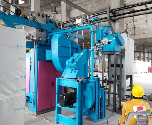 Salvade steamer machine set up in the fabricated textile production hall