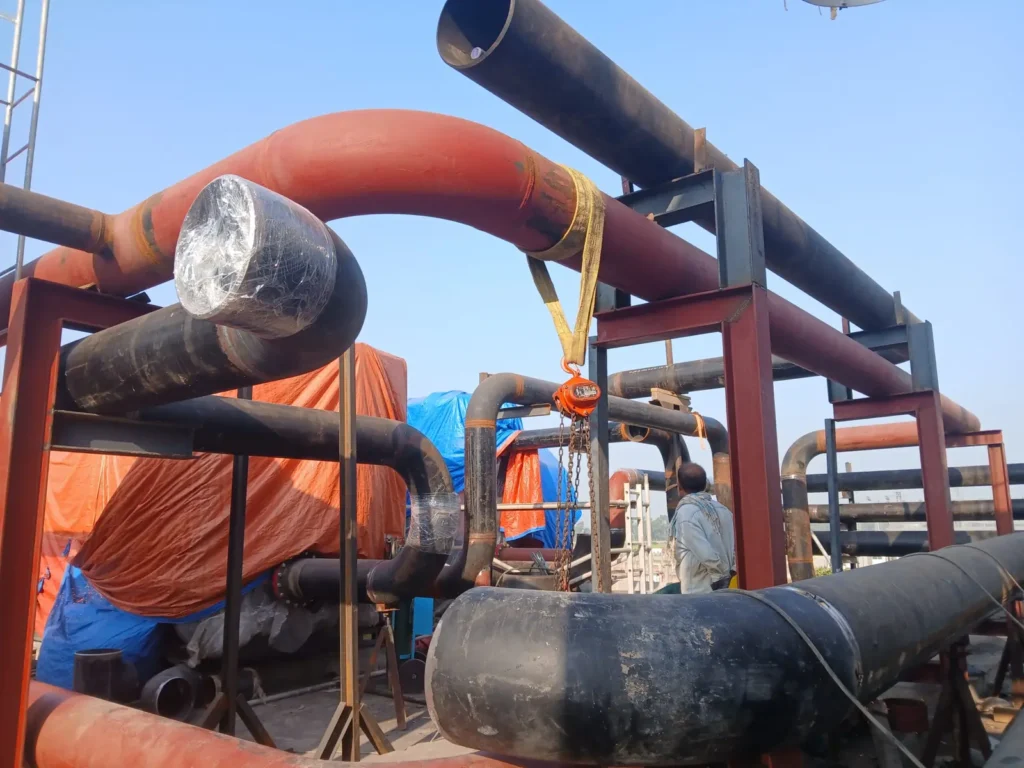 Large diameter utility pipeline fabrication and erection by MHN Engineering