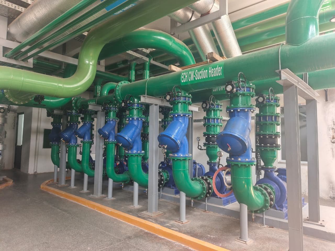 Brine chiller and utility piping installation at Poly Pack BOPP plant, Sheikhupura
