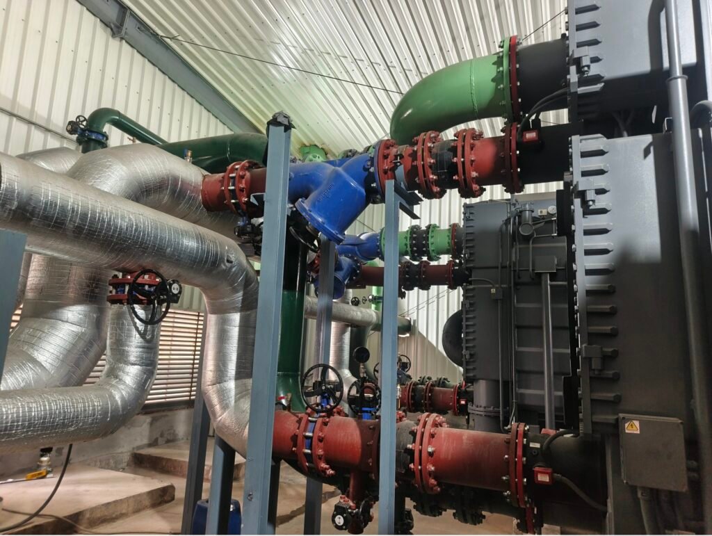 Cooling tower and chiller piping installation in Faisalabad by MHN Engineers